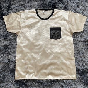 American Apparel Cream & Black Glossy Jersey